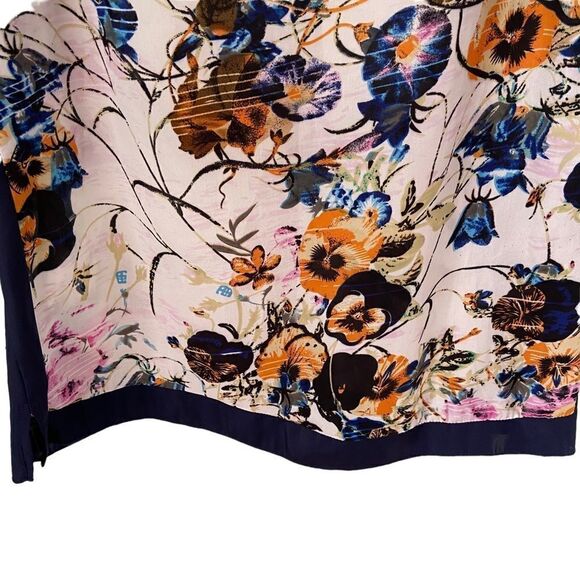 Mally M 100% Silk Floral Short Sleeve Blouse Made in USA in Size XS - Picture 7 of 10